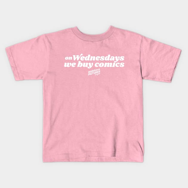 On Wednesdays We Buy Comics Kids T-Shirt by bwp_eug